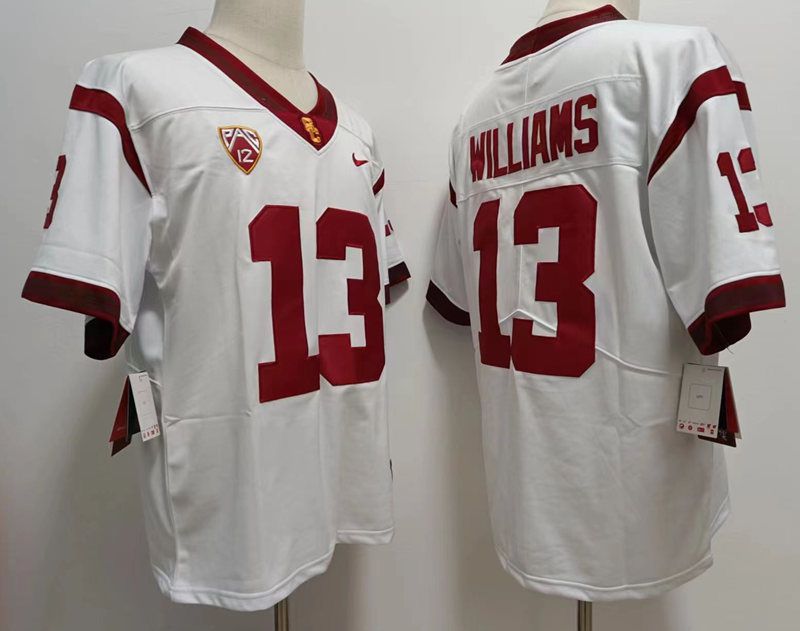 Men USC Trojans #13 Williams White Nike 2025 NCAA Jersey